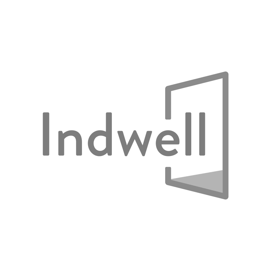 indwell identity design greyscale application