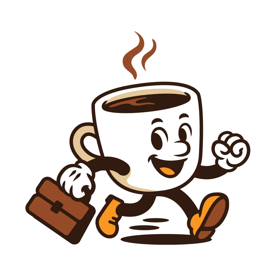 character-driven logo; retro mascot logo; coffee delivery logo