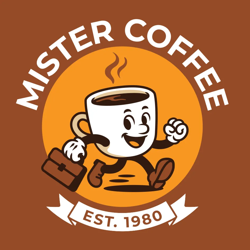 character-driven logo; retro mascot logo; coffee delivery logo; badge orientation