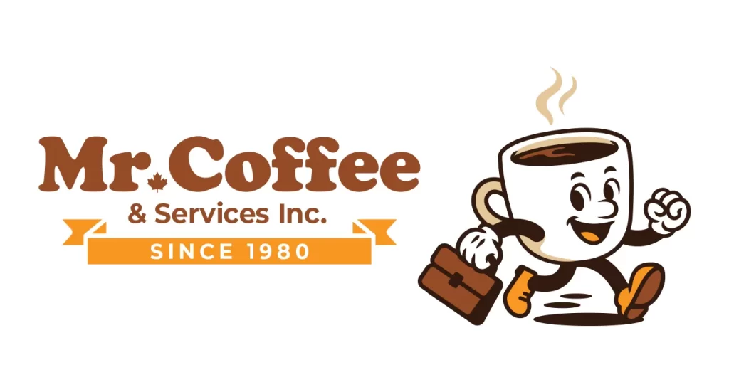 character-driven logo; retro mascot logo; coffee delivery logo with wordmark